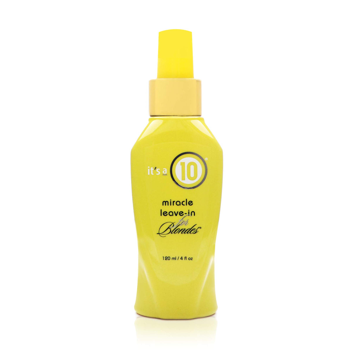 It's a 10 Miracle Leave-In for Blondes bottle delivers lightweight hydration for color-treated hair.