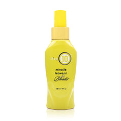 It's a 10 Miracle Leave-In for Blondes bottle delivers lightweight hydration for color-treated hair.