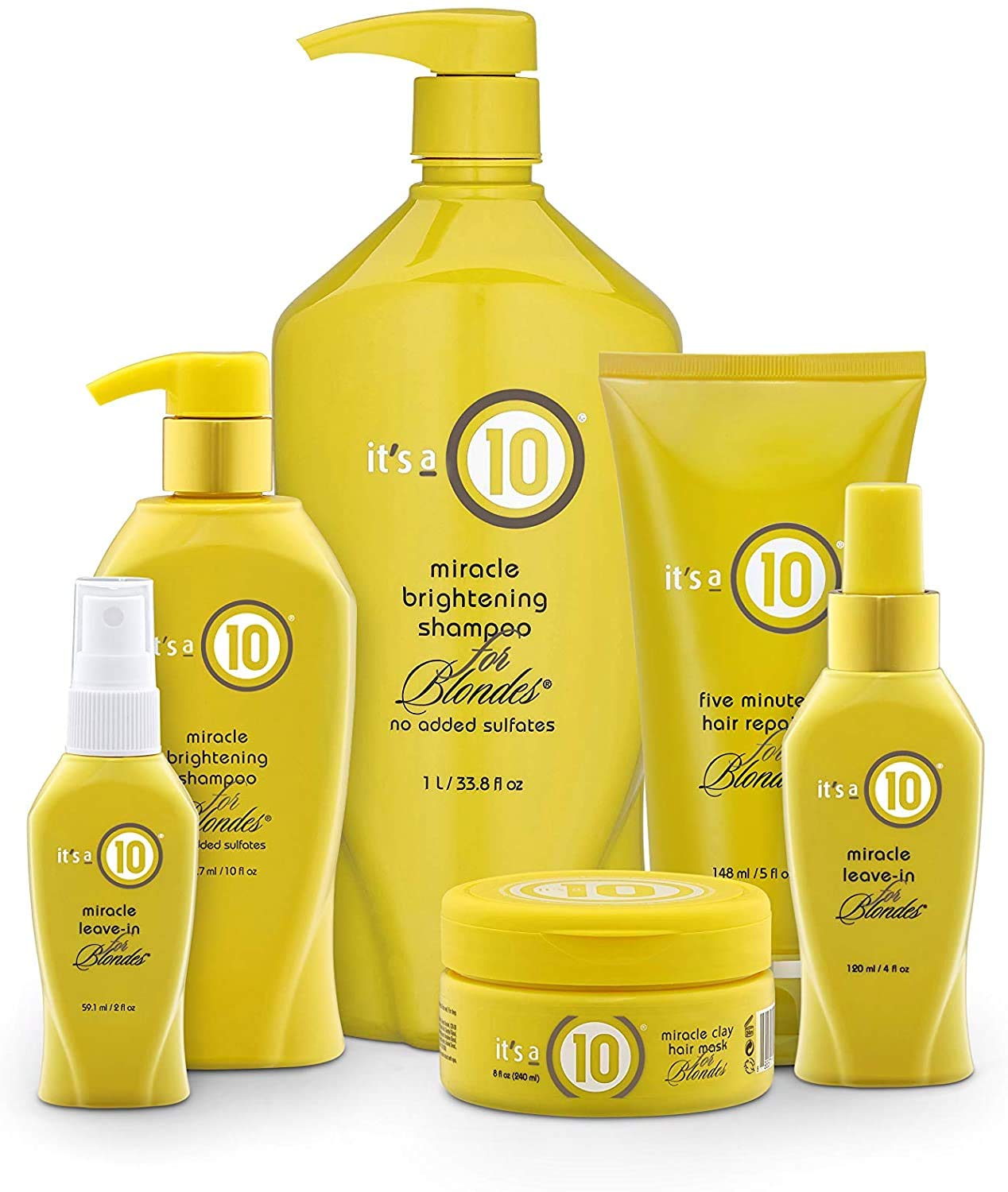 It's a 10 Miracle Leave-In for Blondes ingredients close-up showing color-safe formula.