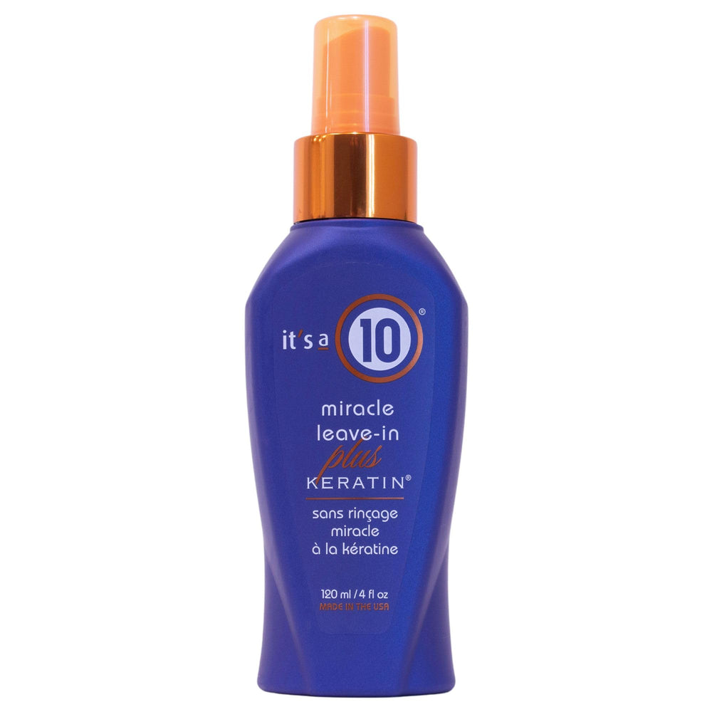 It's a 10 Haircare Miracle Leave-In Keratin bottle hydrates and protects during heat styling.