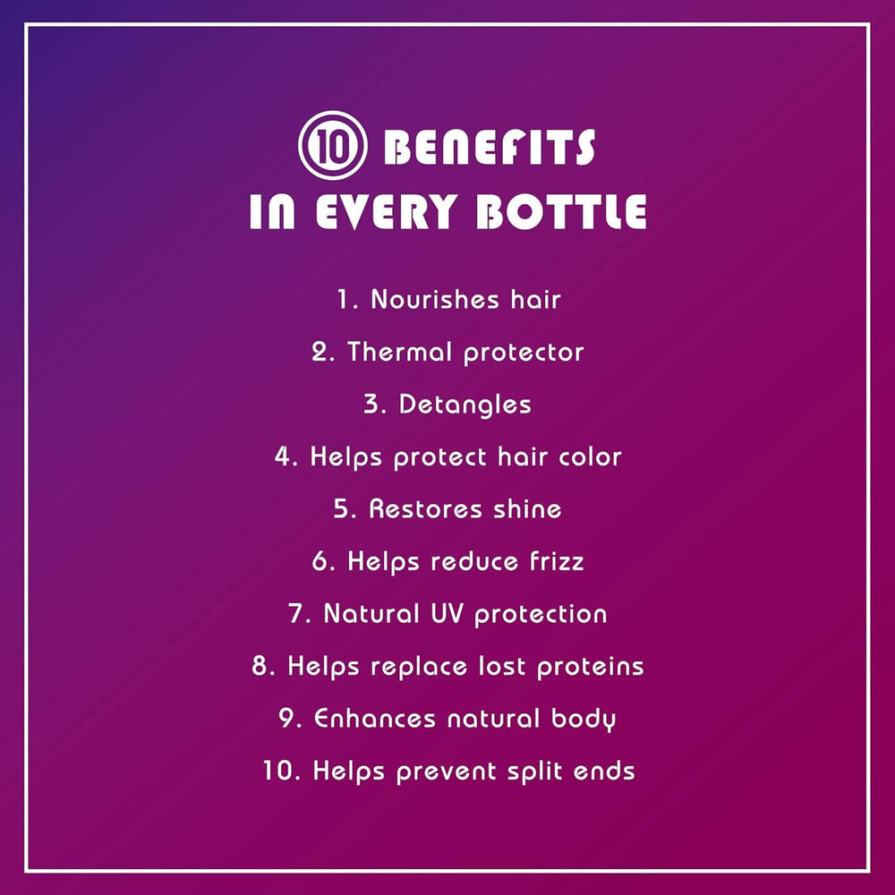 It's a 10 Haircare Miracle Leave-In on soft, full-bodied hair texture.