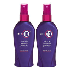 It's A 10 Haircare Miracle Leave-In Spray bottle front promotes frizz control and shine.