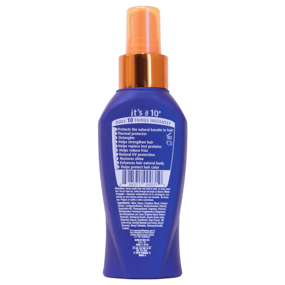 It's a 10 Haircare Miracle Leave-In Spray detangles and tames frizz for smoother strands.