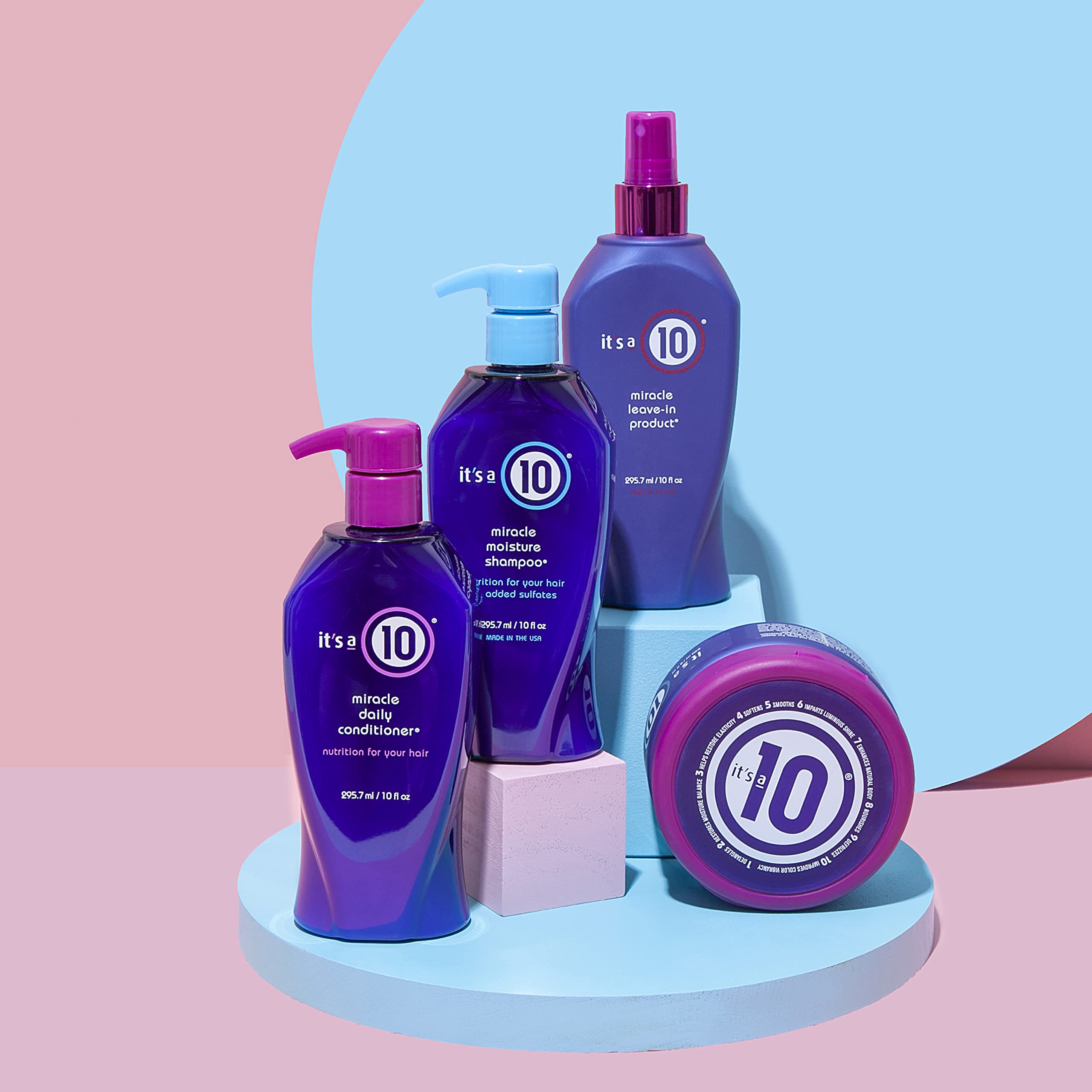 It's a 10 Haircare Miracle Moisture Shampoo lather close-up highlights creamy texture.