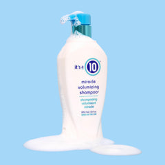 It's a 10 Haircare Miracle Volumizing Shampoo bubbles provide lift during washing.