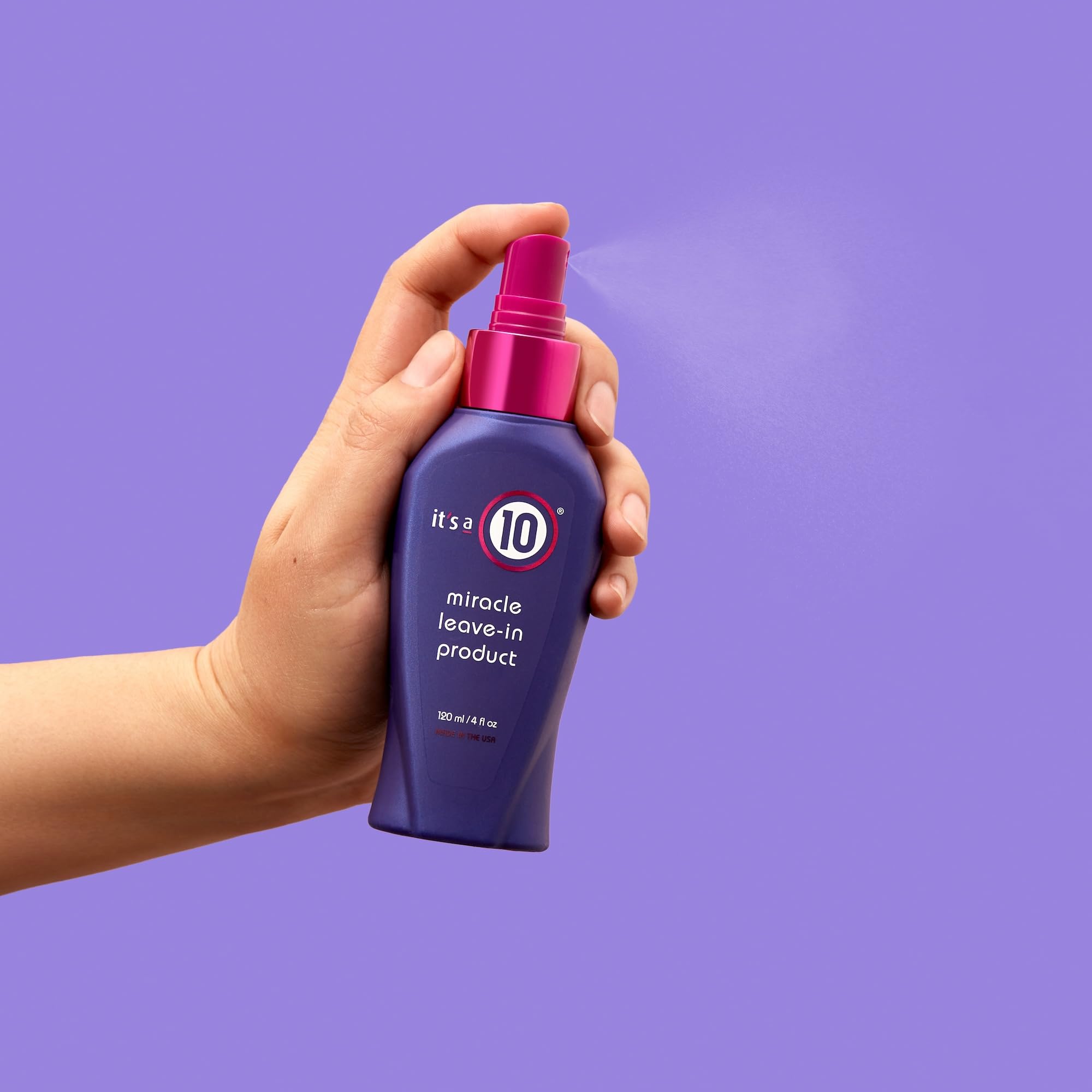 It's a 10 Miracle Leave-In close-up highlighting silk amino acids for silkiness.