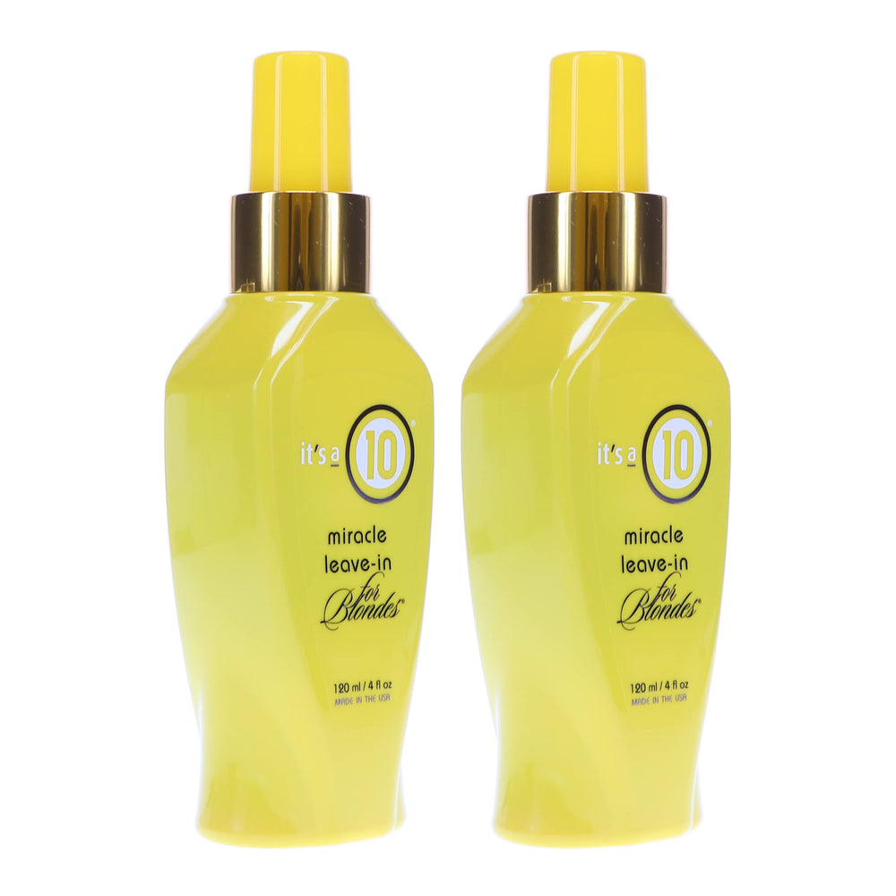 Its A 10 Miracle Blonde Leave-In ingredient highlights image with violet-toned formula
