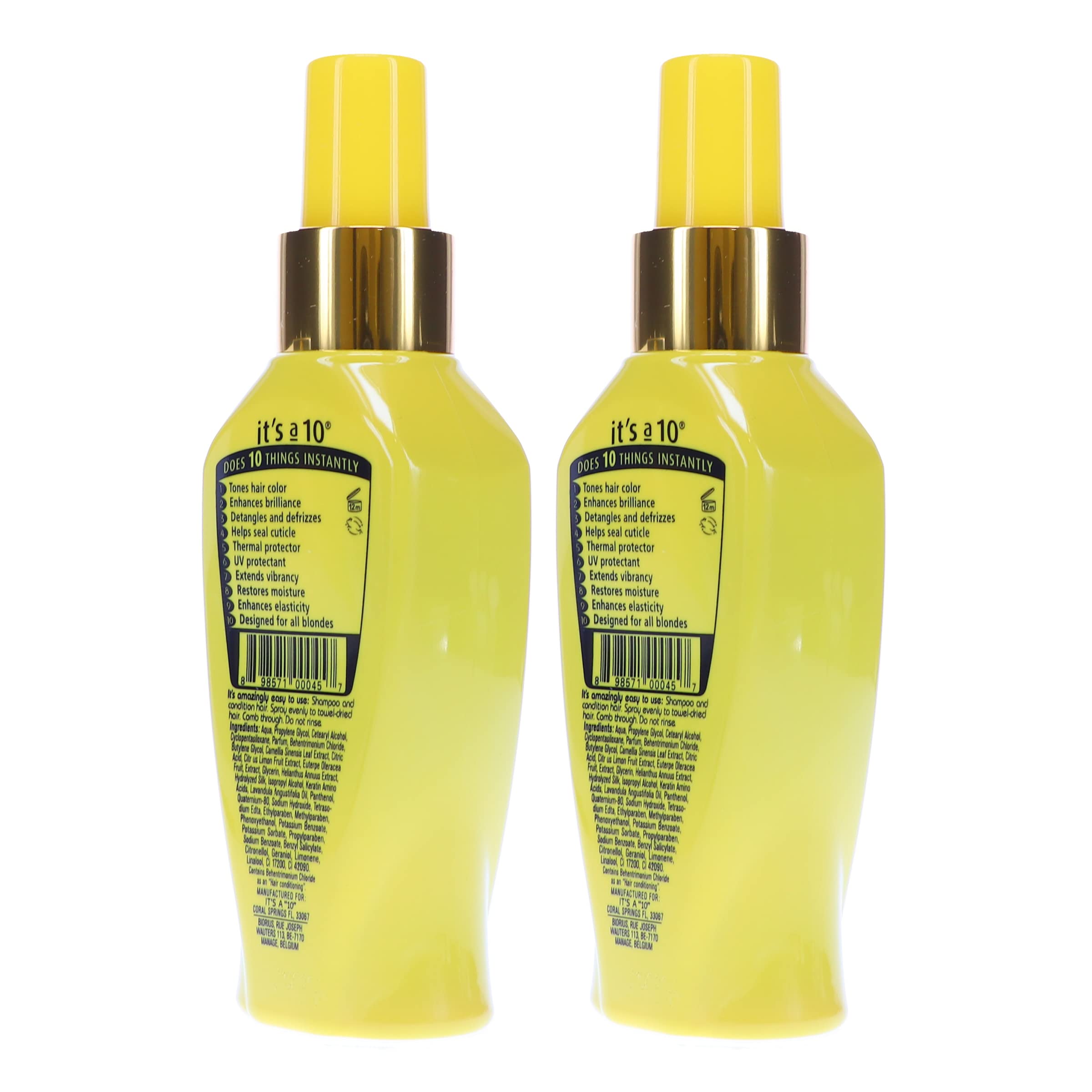 Its A 10 Miracle Blonde Leave-In packaging shot emphasizes value of 2-pack