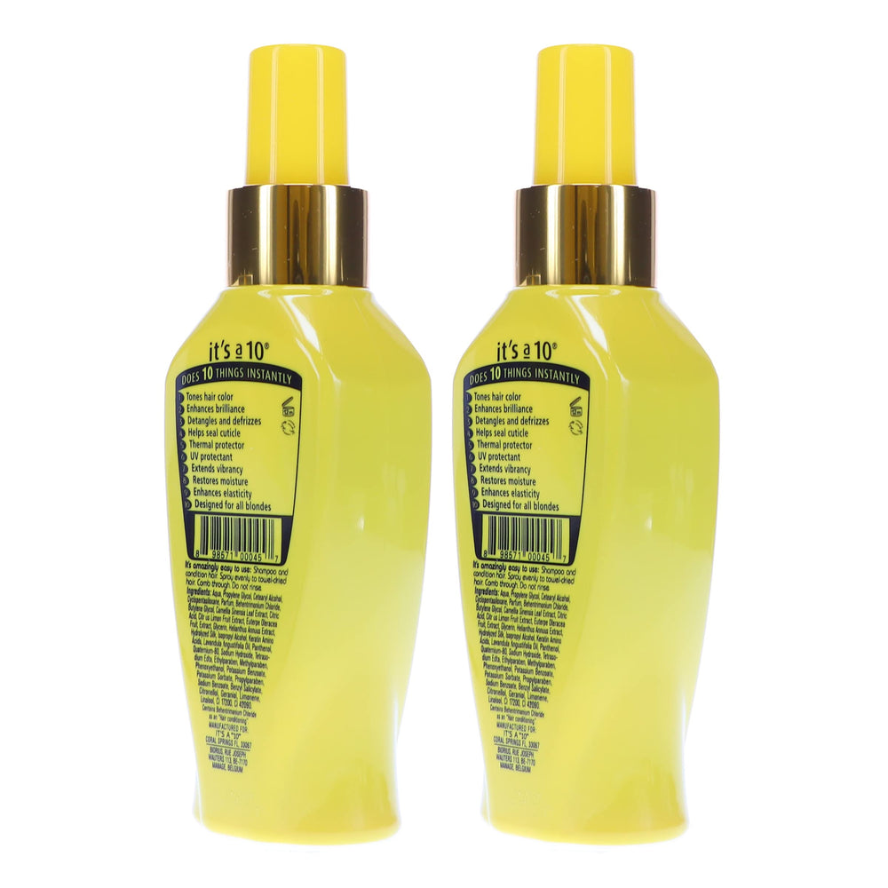 Its A 10 Miracle Blonde Leave-In packaging shot emphasizes value of 2-pack