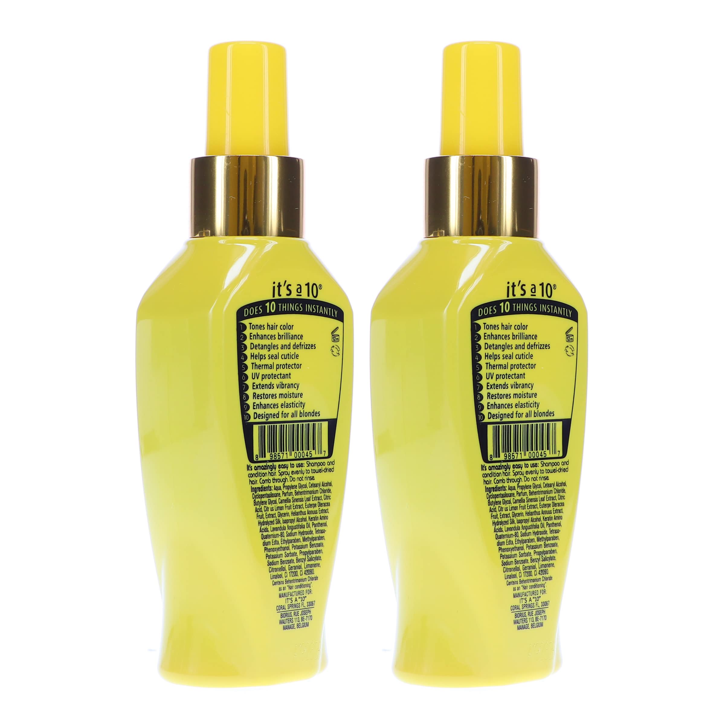 Its A 10 Miracle Blonde Leave-In texture image highlights moisture and softness for highlighted hair
