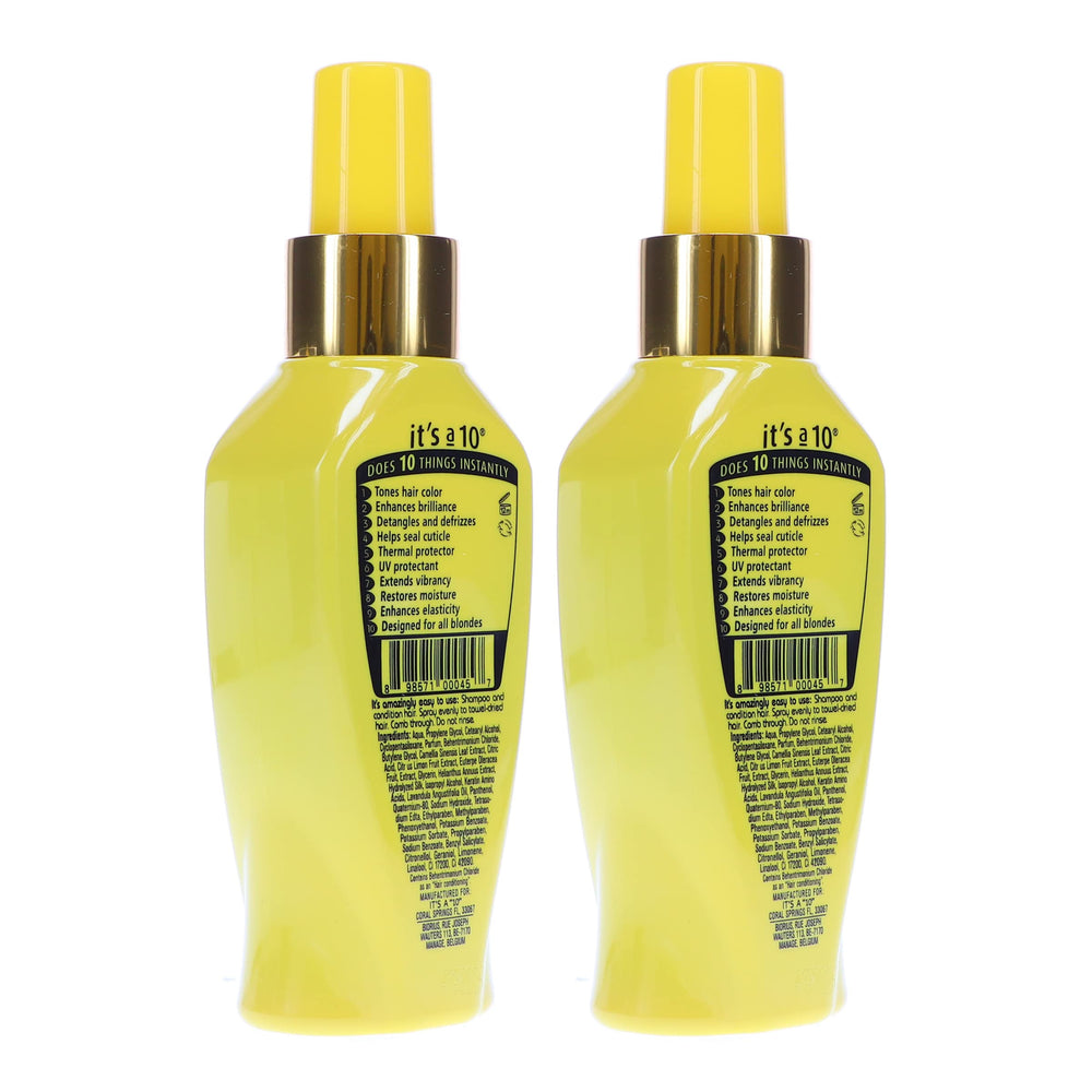 Its A 10 Miracle Blonde Leave-In texture image highlights moisture and softness for highlighted hair