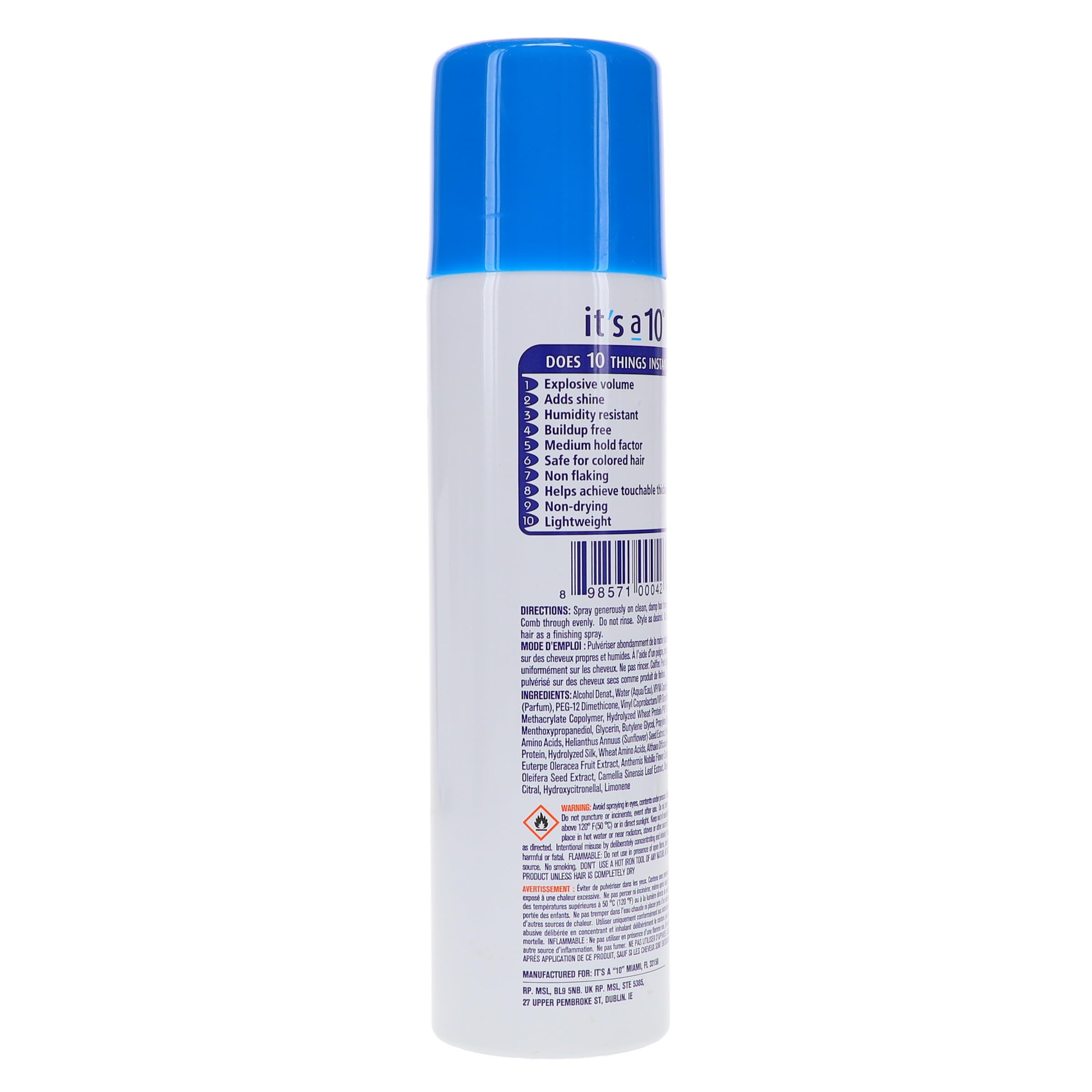 It's A 10 Miracle Blowdry Volumizer product used during damp styling for volume.