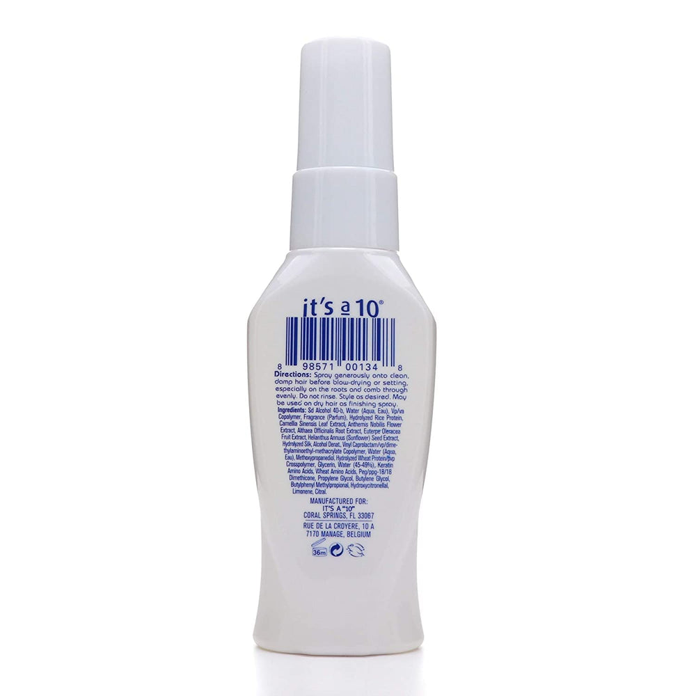 It's a 10 Miracle Blowdry Volumizer spray demonstrates humidity resistance and long-lasting hold.