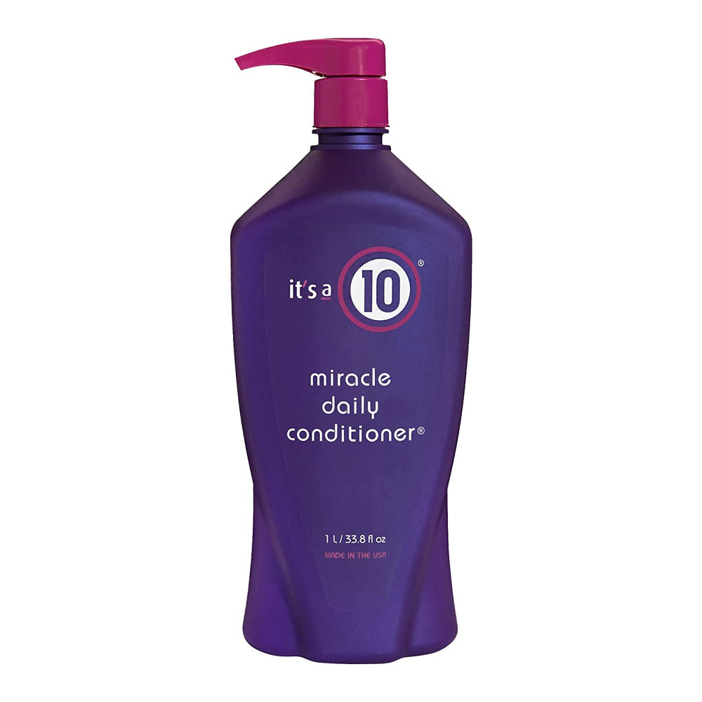 It's A 10 Miracle Daily Conditioner bottle pour demonstrates hydrating, frizz-fighting formula.