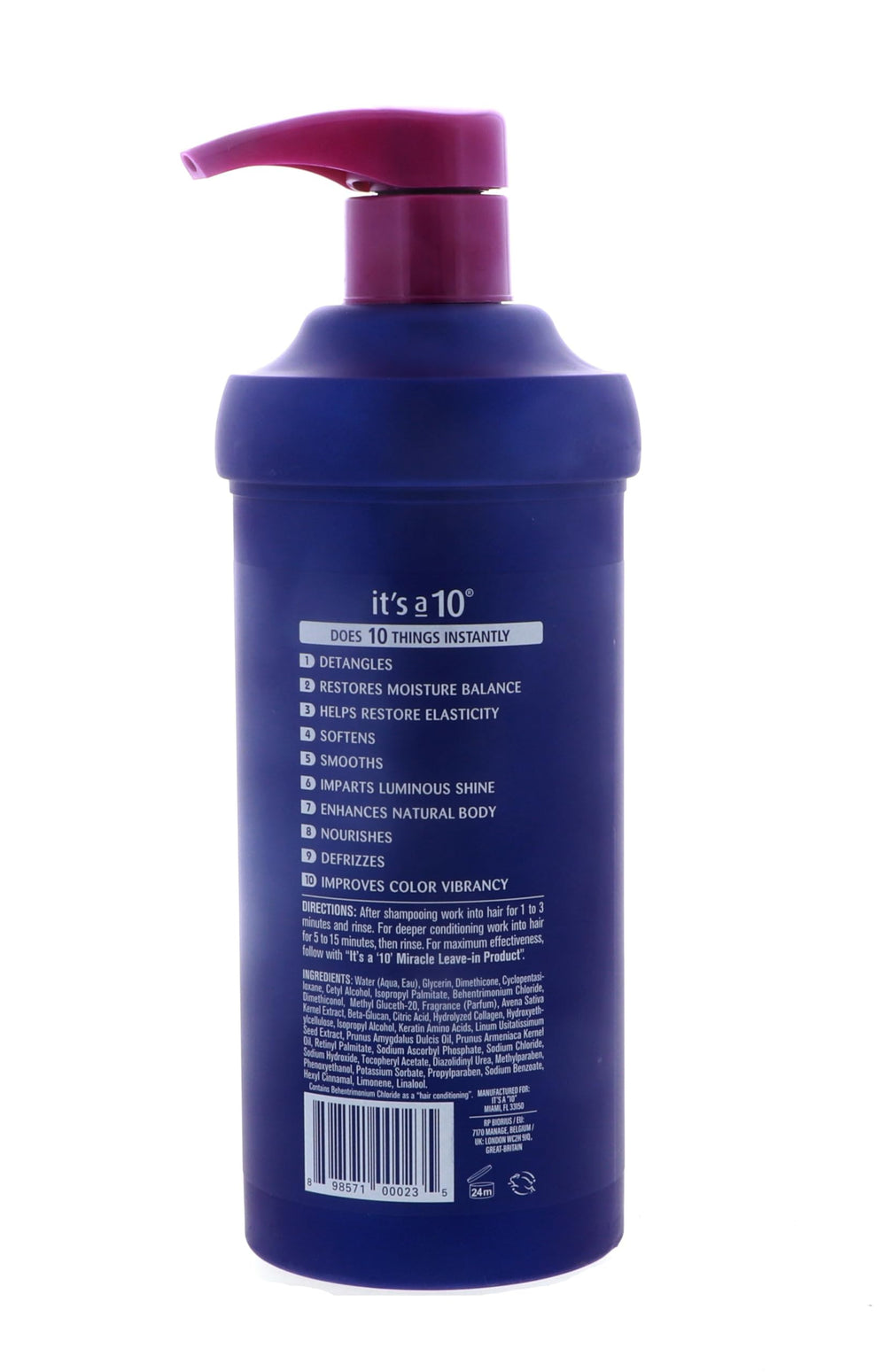 It's A 10 Miracle Hair Mask label detail highlights premium conditioning