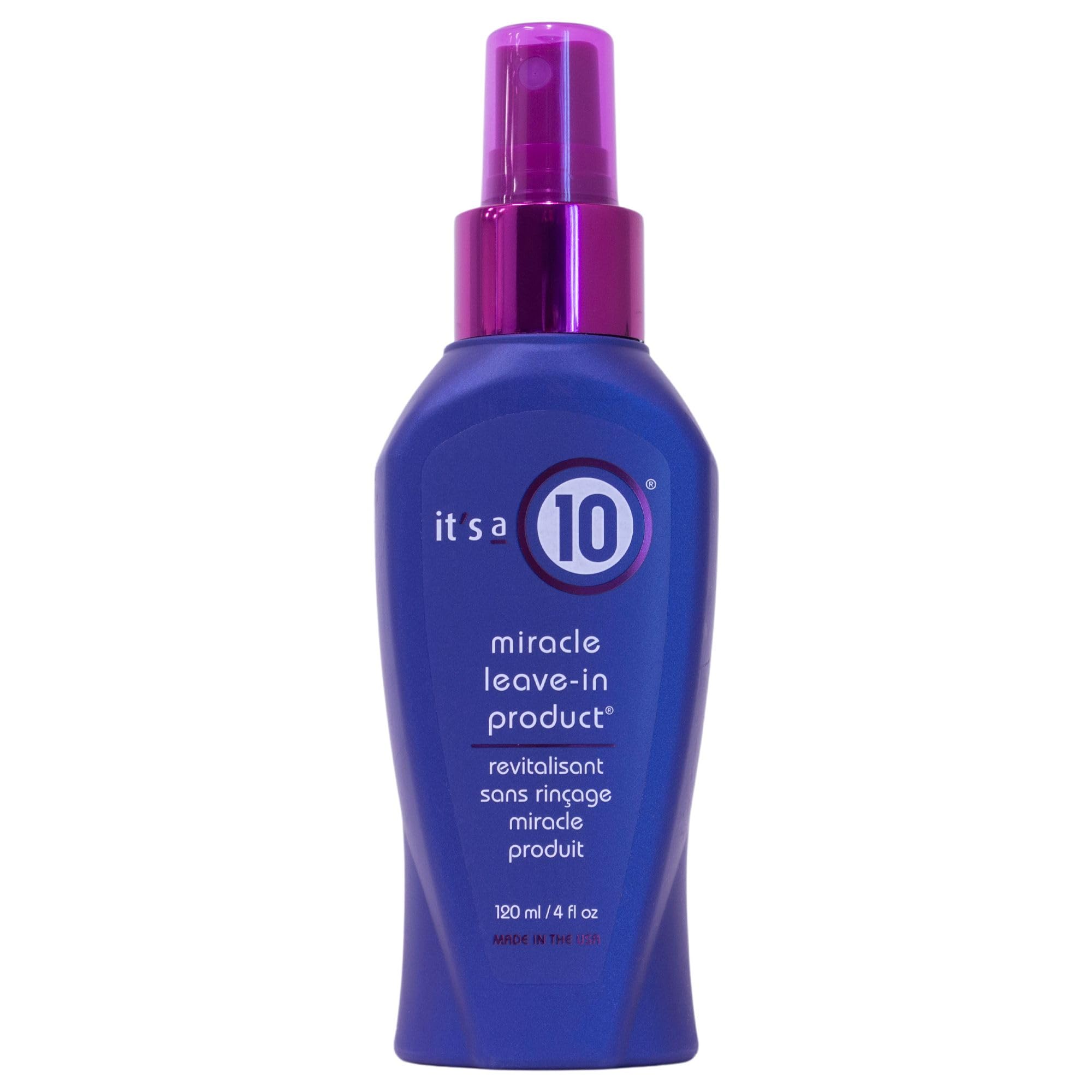 It's A 10 Miracle Leave-In bottle pour demonstrates frizz control.