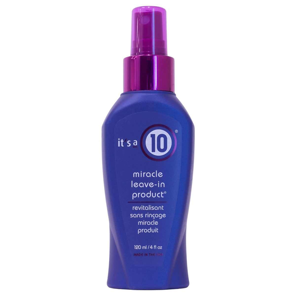 It's A 10 Miracle Leave-In bottle pour demonstrates frizz control.