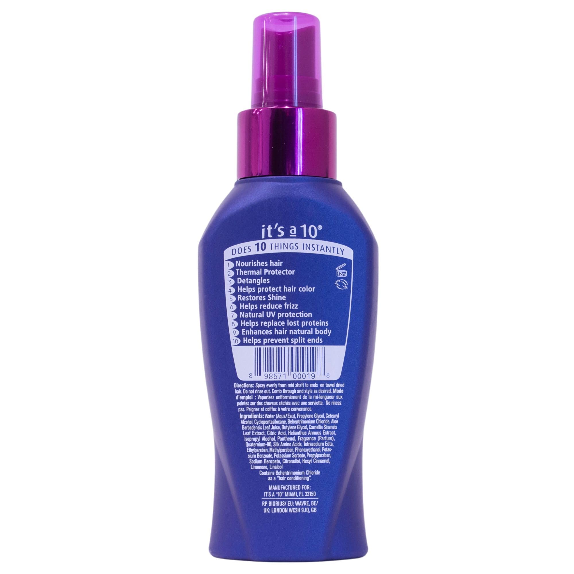 It's A 10 Miracle Leave-In before-after shows shinier, smoother hair.