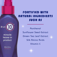 It's A 10 Miracle Leave-In close-up highlights soft, glossy strands.