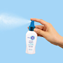 Its A 10 Miracle Leave-In Lite application on damp hair for silkiness