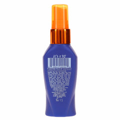 Its A 10 Miracle Leave-In Plus Keratin spray bottle top demonstrates frizz control and hydration