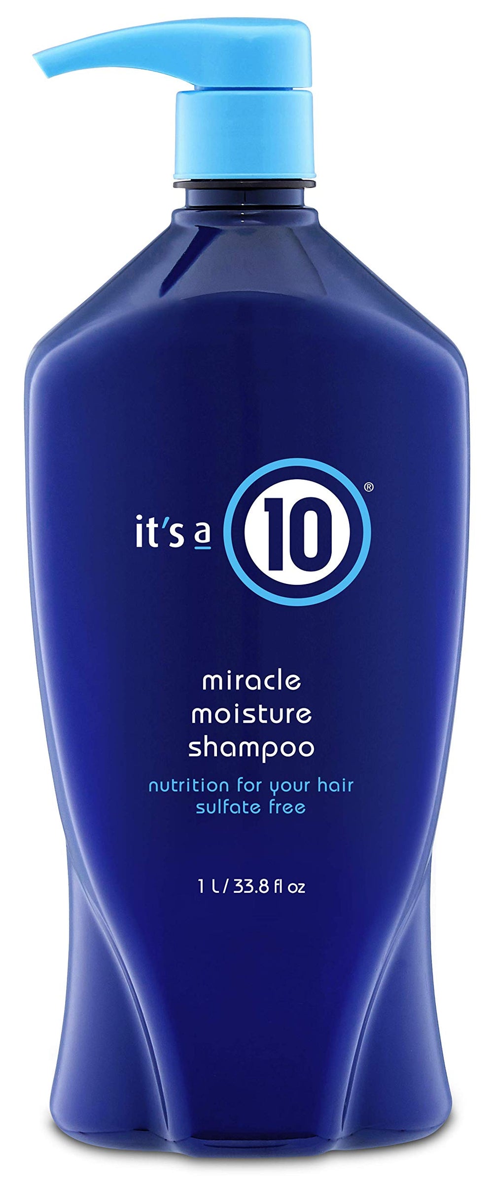 It's A 10 Miracle Moisture Conditioner bottle emphasizes moisture for damaged strands