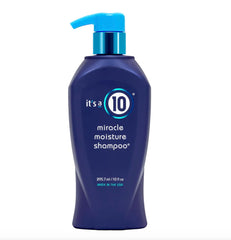 It's A 10 Miracle Moisture Shampoo bottle delivers sulfate-free hydration for color-safe softness.