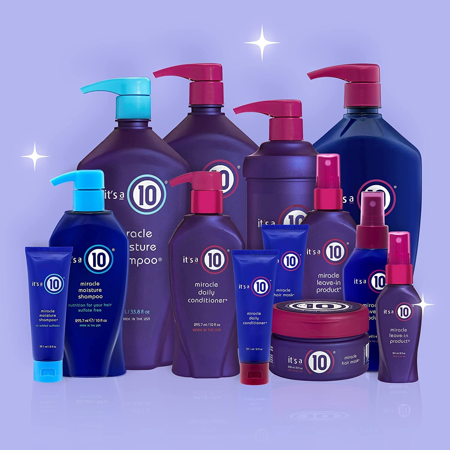 It's A 10 Miracle Moisture Shampoo ingredients emphasize sulfate-free hydration and color-safe care.