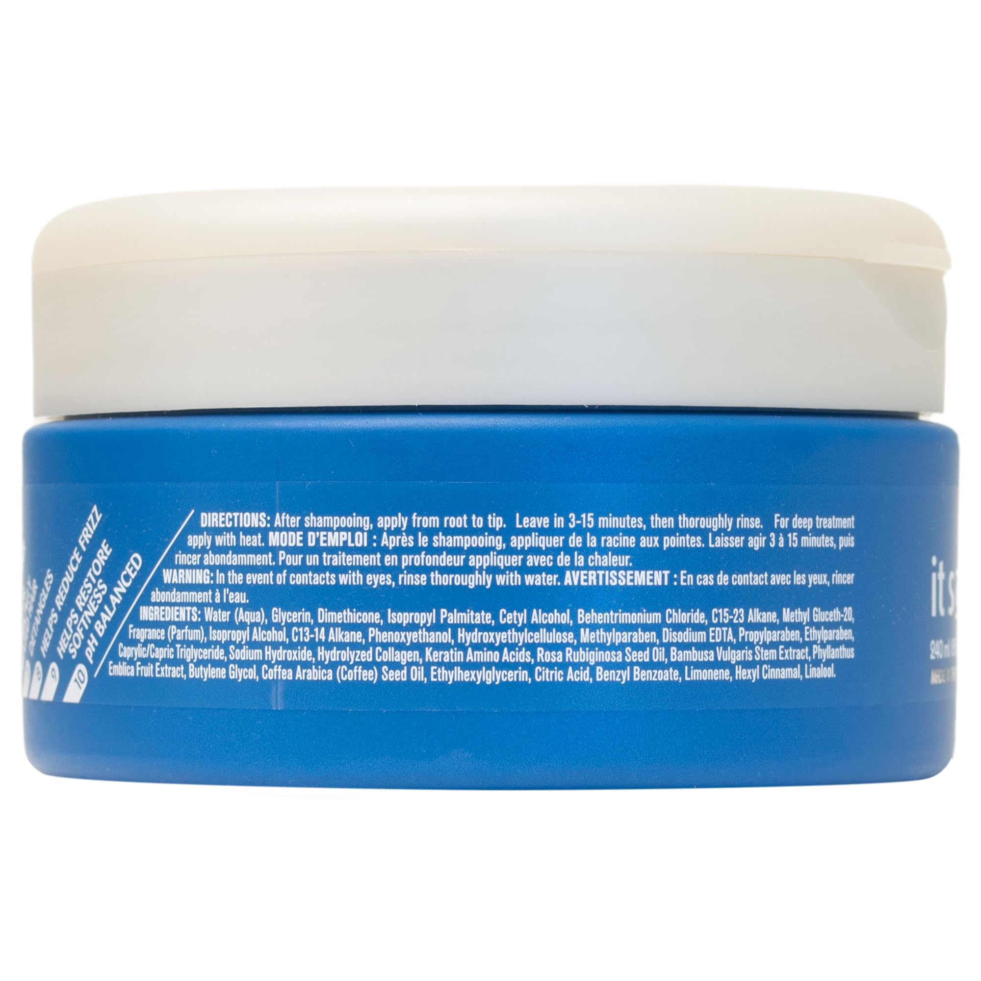 It's a 10 Potion Miracle Repair Hair Mask 8 oz label-back; protects color-treated hair from environmental stress.