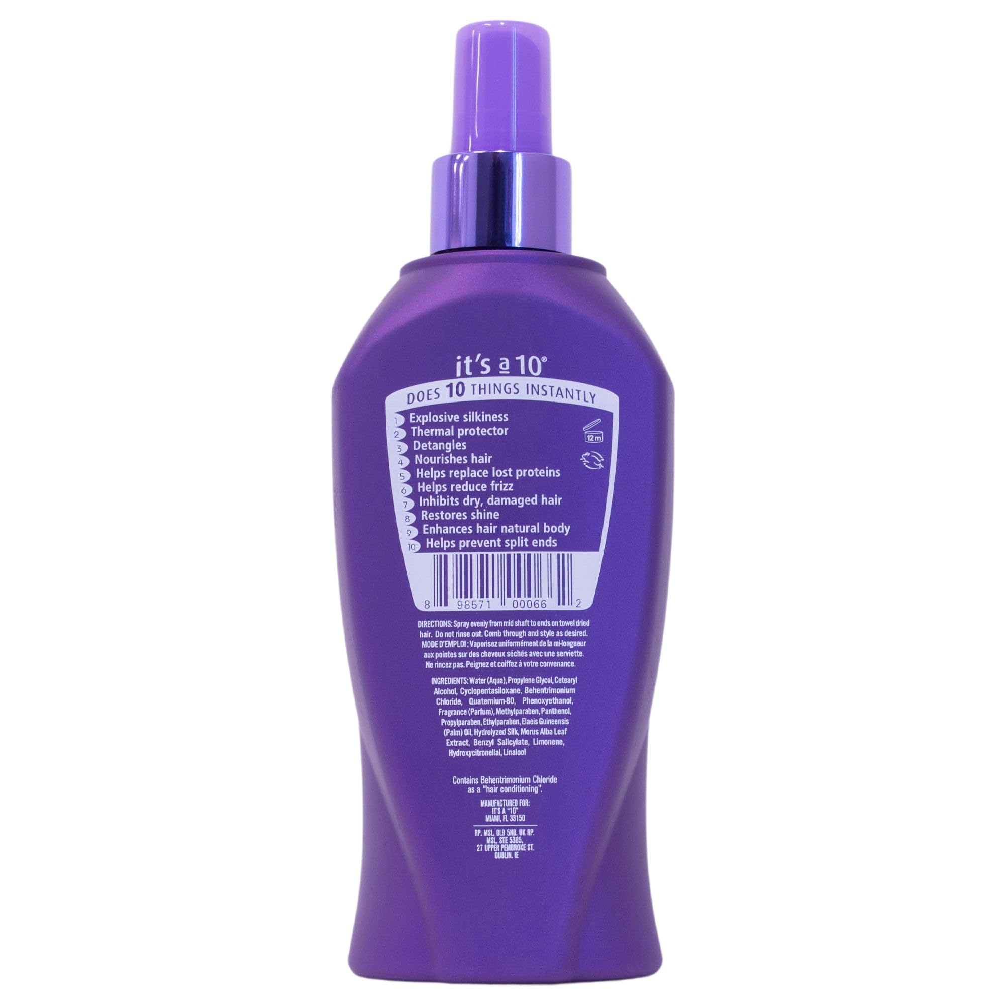 It's A 10 Silk Express Miracle Silk Leave-In application close-up for smooth blow-dry prep.