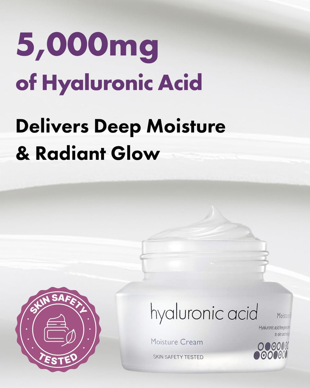 It's Skin Hyaluronic Acid Moisture Cream application on the face demonstrates easy daily use.