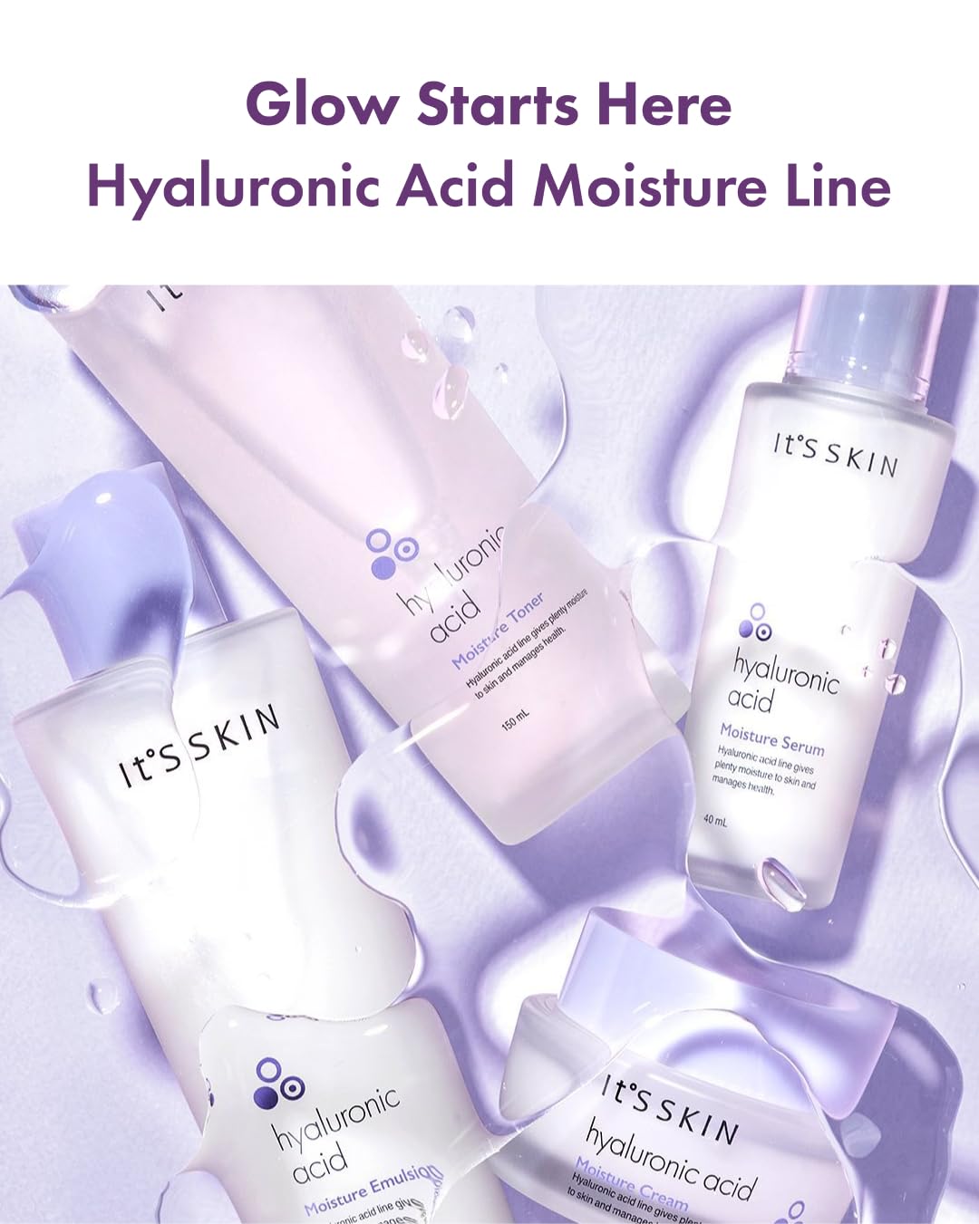 Its Skin Hyaluronic Acid Moisture Serum dewy finish after application