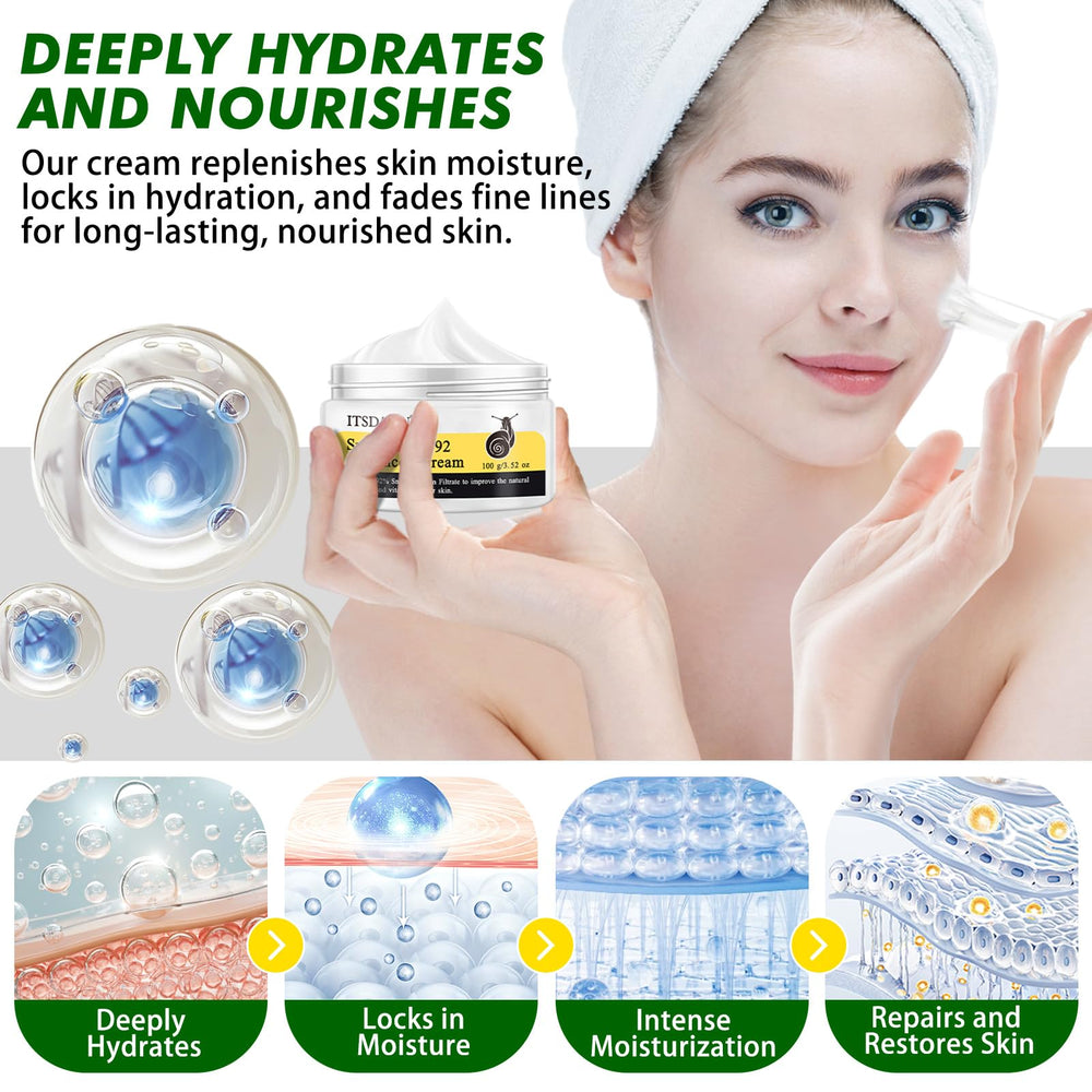 ITSDAWN snail mucin 92% face cream packaging 2pack shows convenient value for daily routines