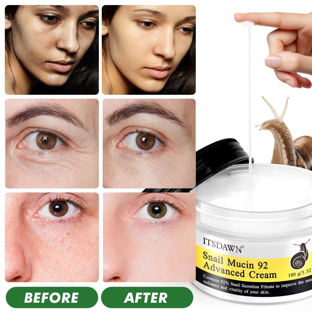 ITSDAWN snail mucin 92% face cream texture swirl demonstrates silky feel and quick absorption