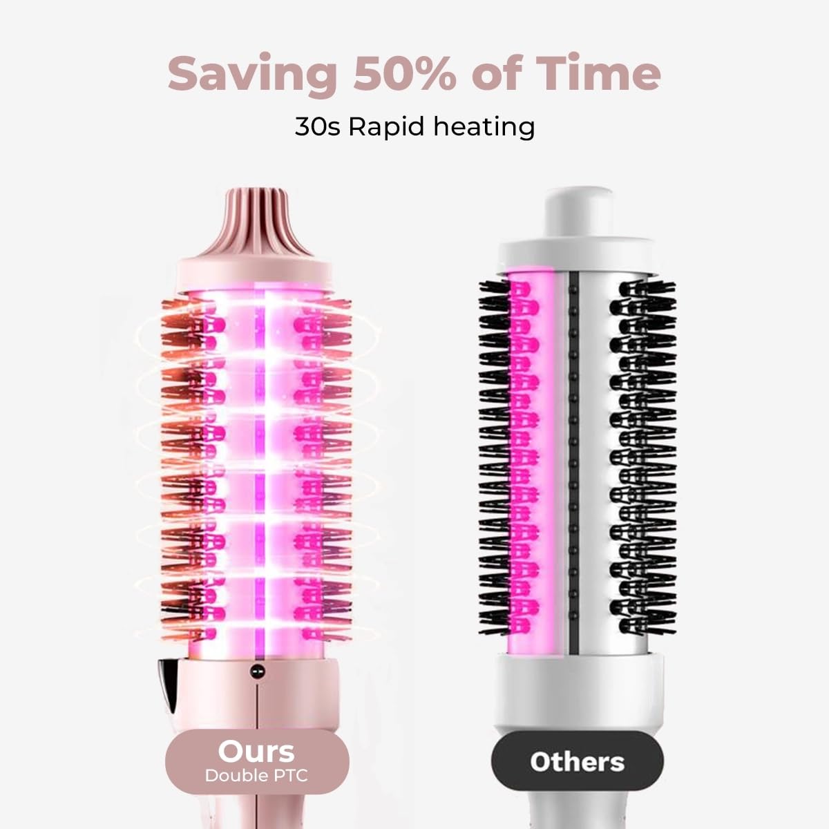 IUIBeauty Thermal Brush curl look demonstrating versatile waves and defined curls