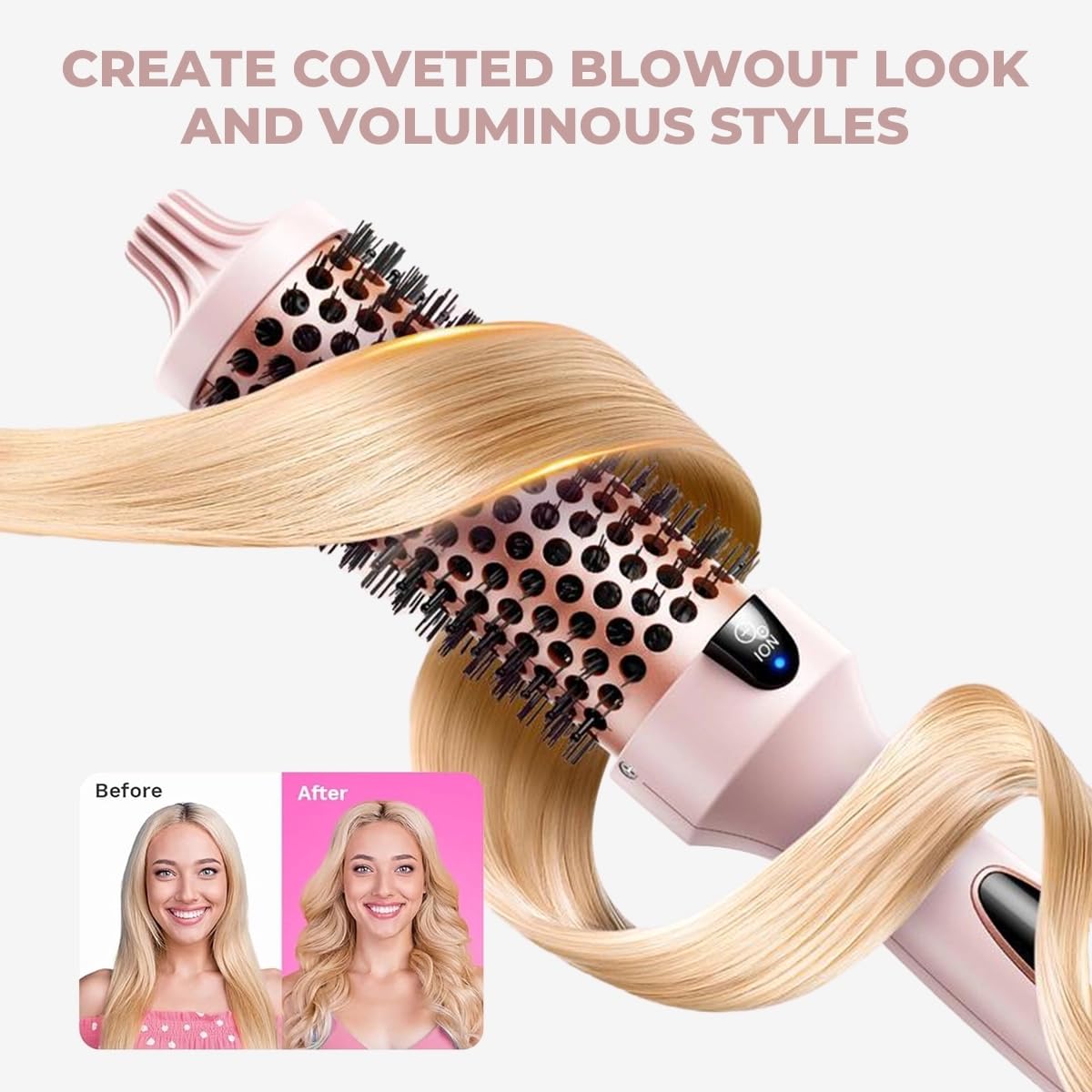 IUIBeauty Thermal Brush hair volume demo with lifted roots and added body