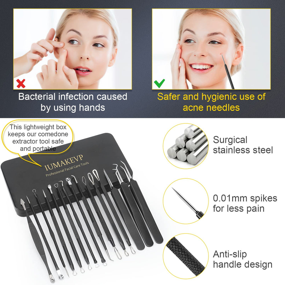 IUMAKEVP micro-tip needle for blackheads image focusing on safe extraction