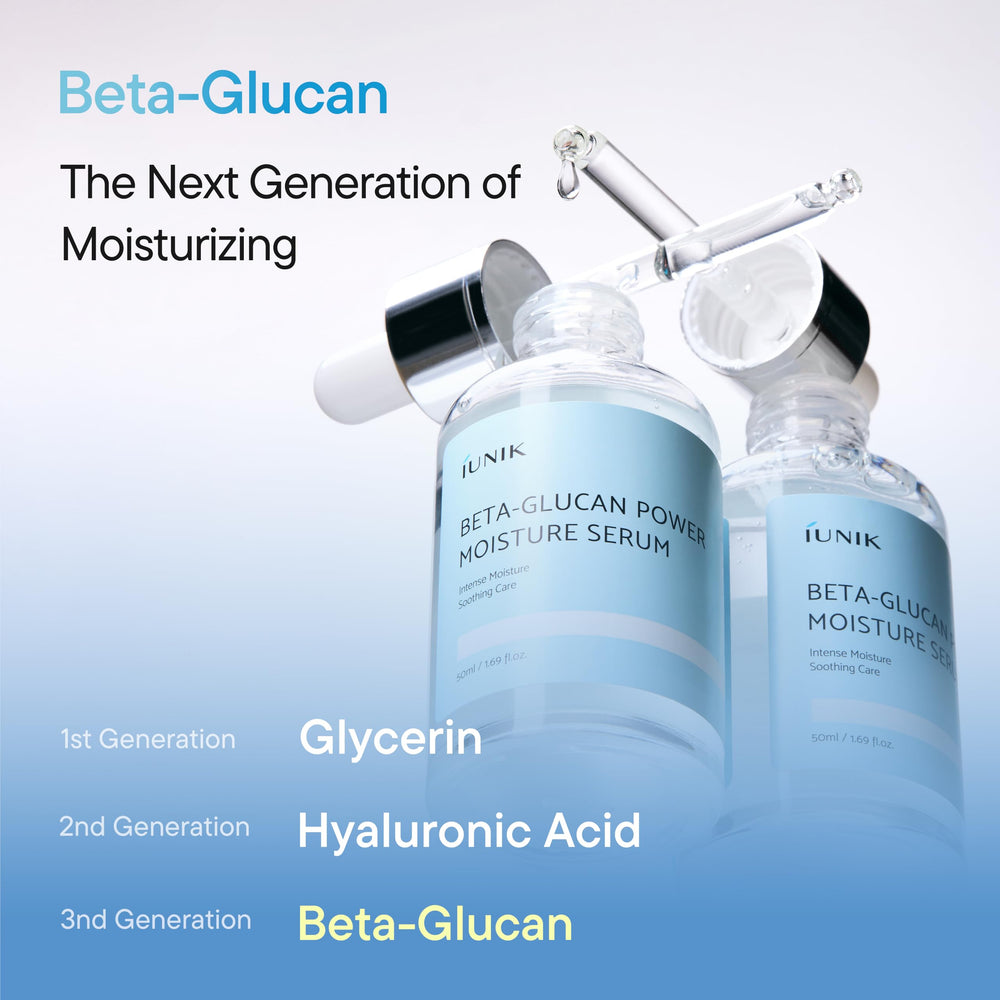 IUNIK Beta-Glucan Power Deep Moisture Serum emphasizes anti-stress feel from beta-glucan
