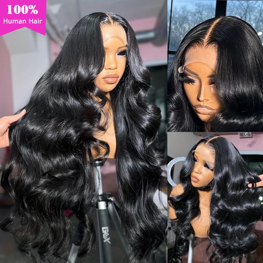 IUPin body wave lace-front wig closeup shows soft voluminous waves.