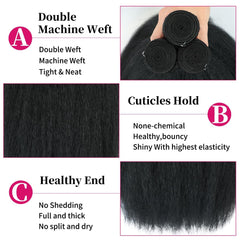 IUTUFTD kinky straight bundles 22 inch in natural 1b black for long, silky fullness.