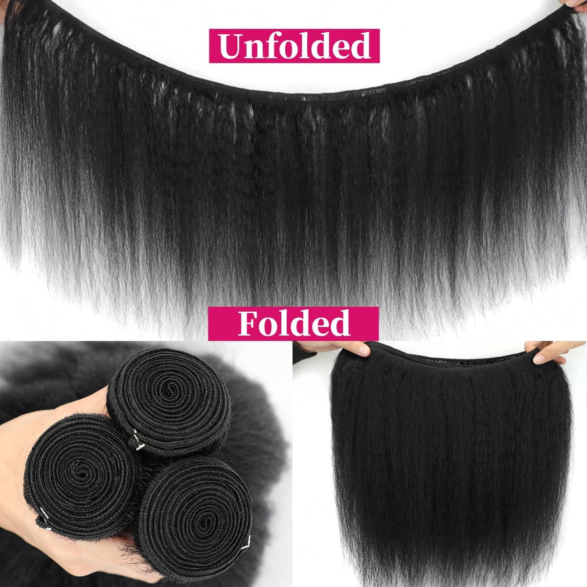 IUTUFTD kinky straight bundles packaging image highlights easy prep and quick styling.