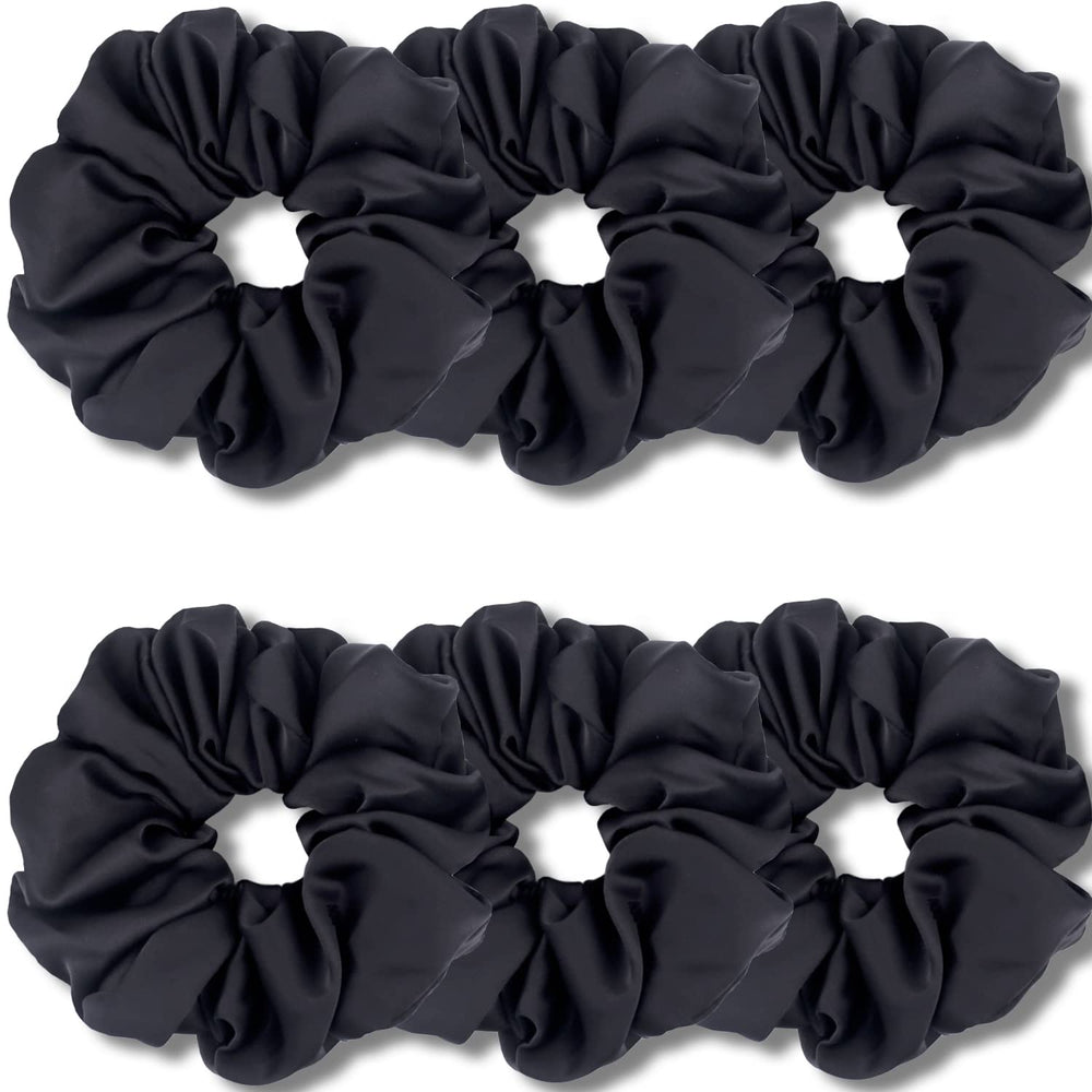 IVARYSS big-scrunchies black 6inch pack—gentle daily hair hold