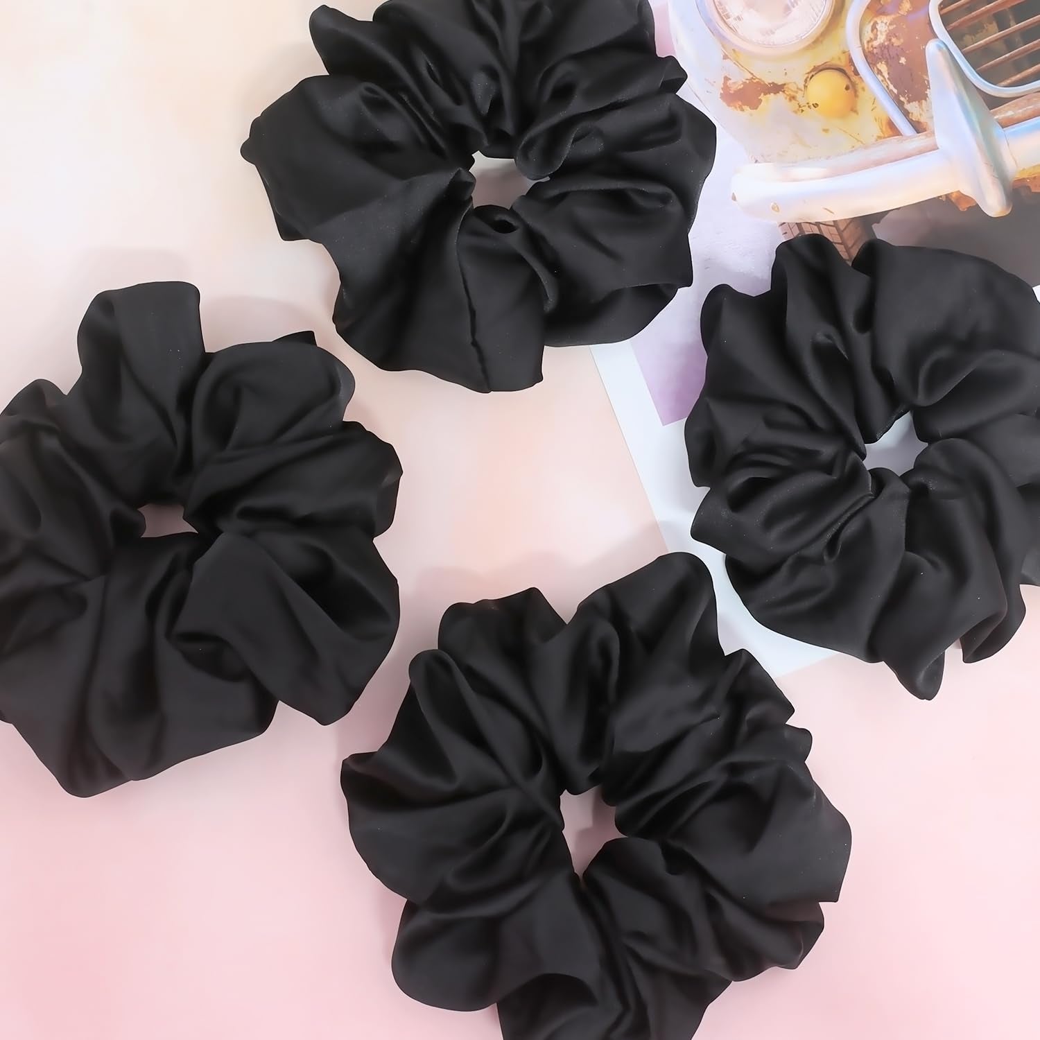 IVARYSS big-scrunchies shiny satin detail for formal looks