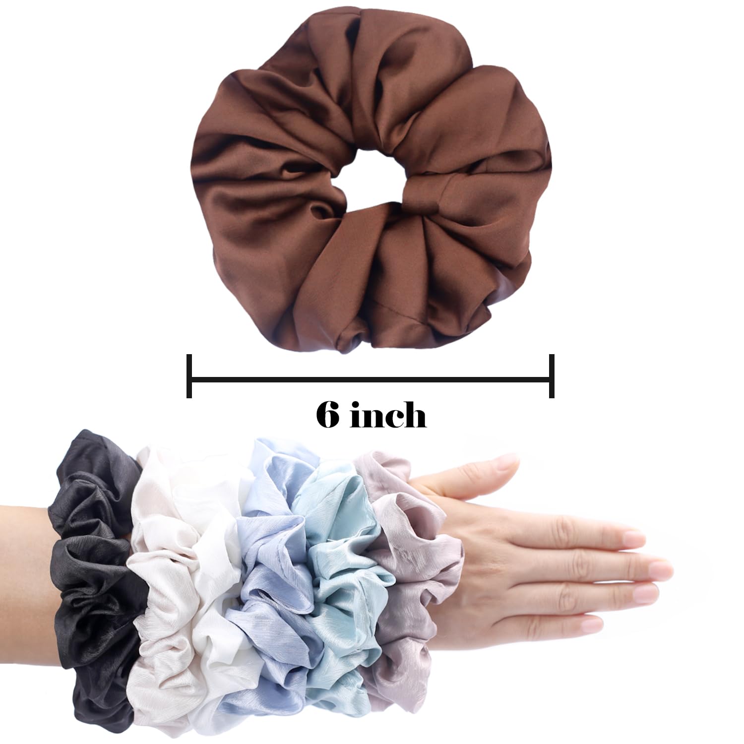 IVARYSS model wearing scrunchies with outfit suggestions for smart-casual looks