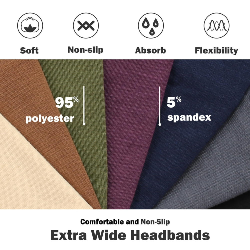IVARYSS black headband close-up reveals soft breathable fabric and non-slip grip