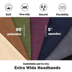 IVARYSS black headband close-up reveals soft breathable fabric and non-slip grip