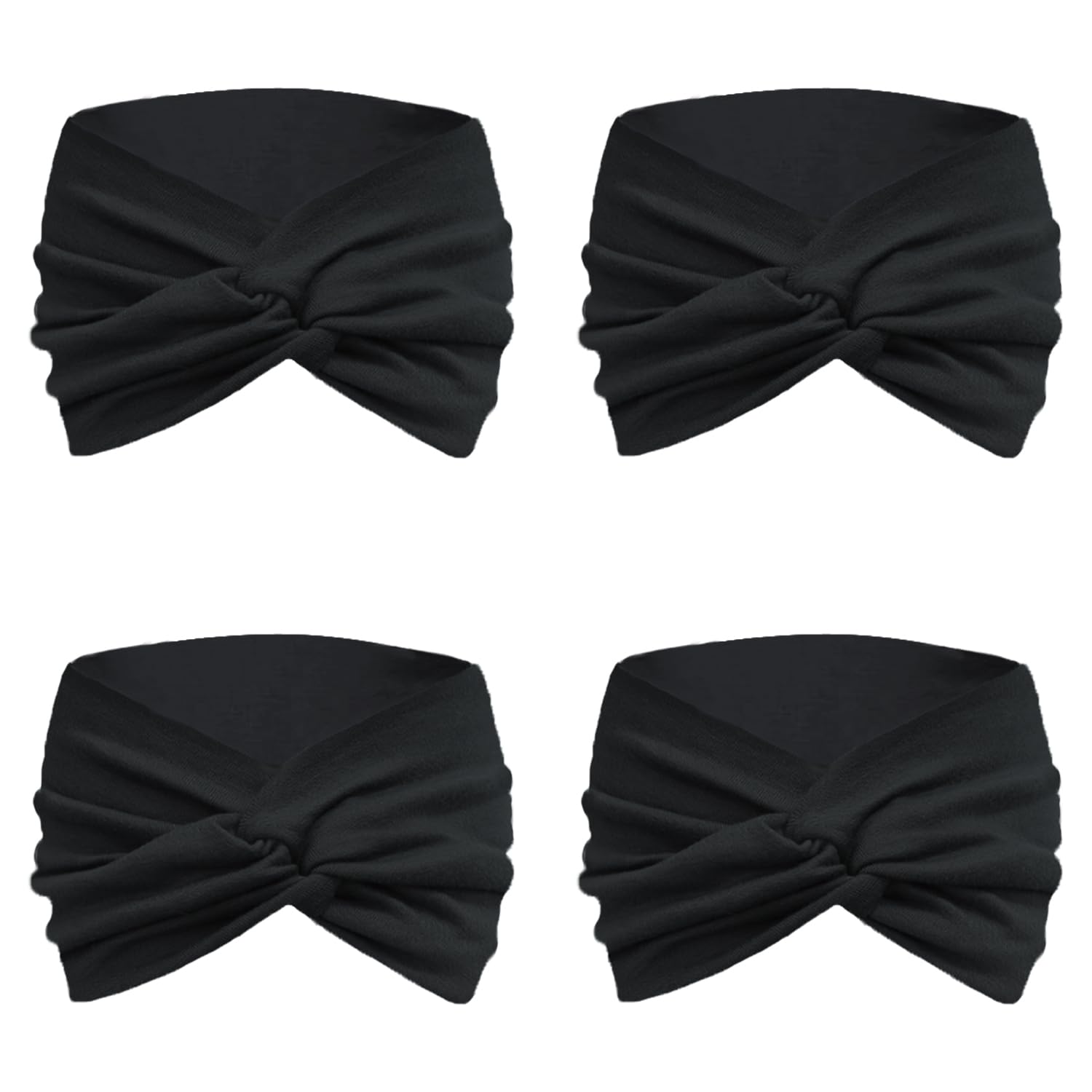 IVARYSS extra-wide black headbands twist knot showing versatile style options