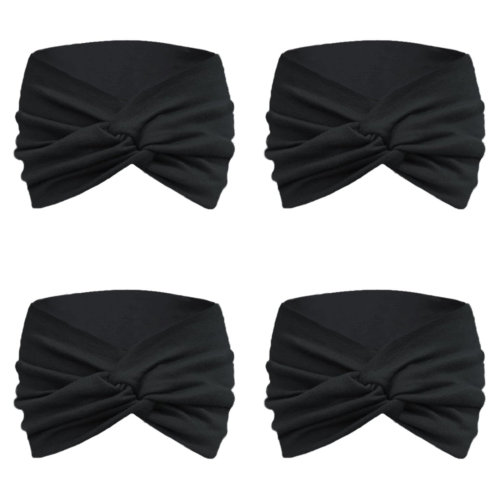 IVARYSS extra-wide black headbands twist knot showing versatile style options