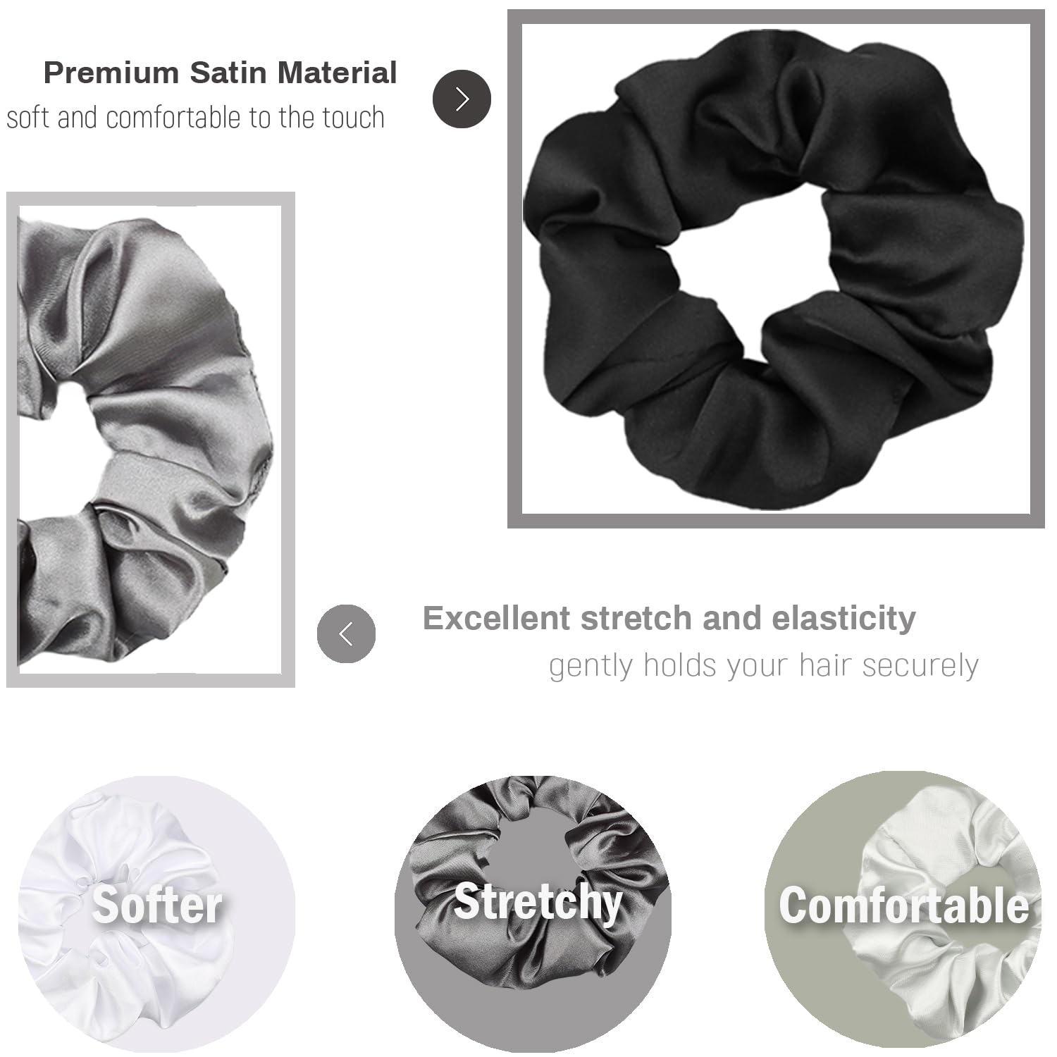IVARYSS satin scrunchies on wrist demonstrate secure yet gentle daily wear
