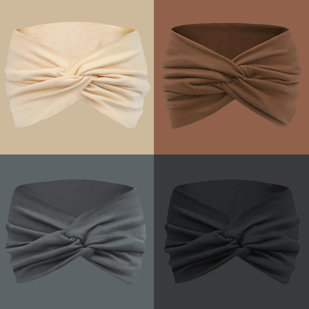 IVARYSS twist-knotted wrap headband closeup showing soft stretch fabric